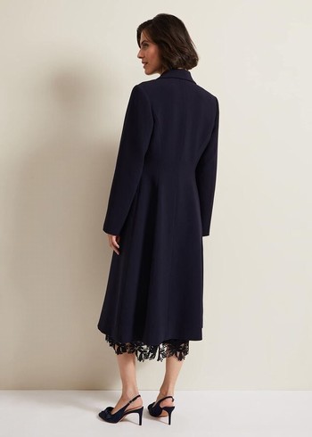 Phase Eight Juliette Crepe Coats Navy USA | 5438160-JB